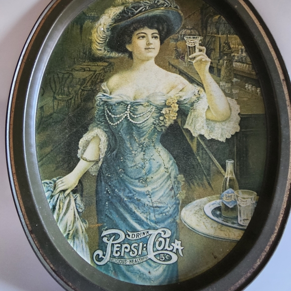 Vintage Pepsi-Cola advertising tray featuring iconic Gibson Lady - Picture 7 of 8